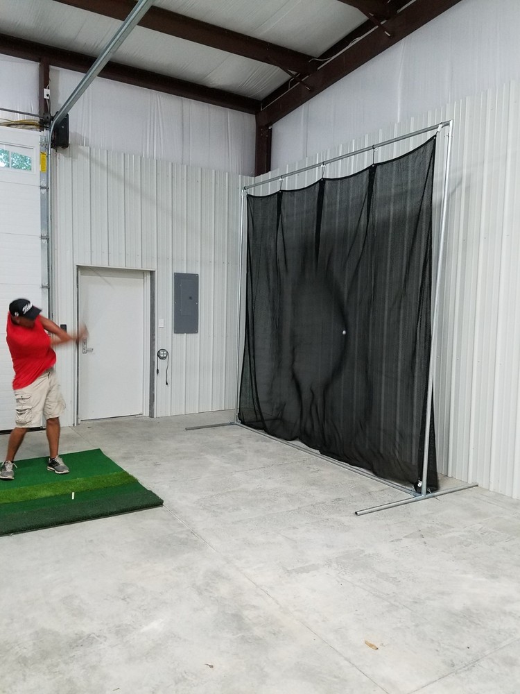 Golf Net Practice Baffle 10' x 10' w/ Frame Kit and Optional Golf Practice Turf