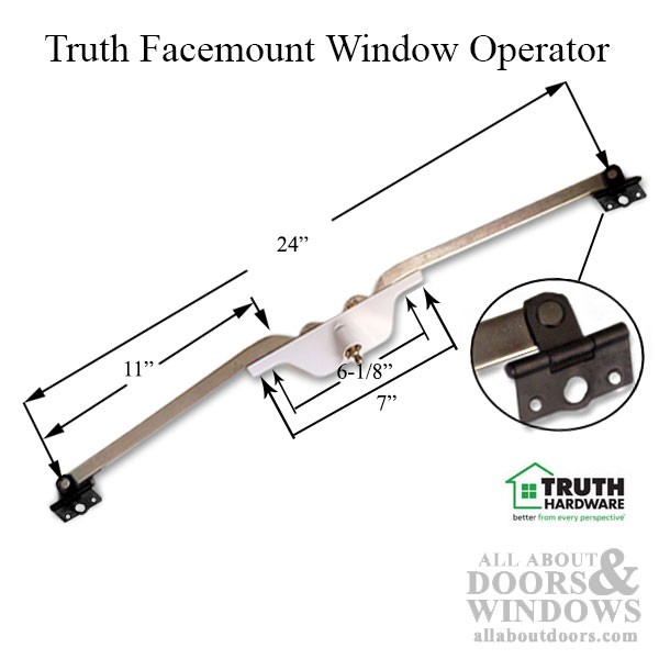 Truth Dual Arm, front mount, Awning Operator - White