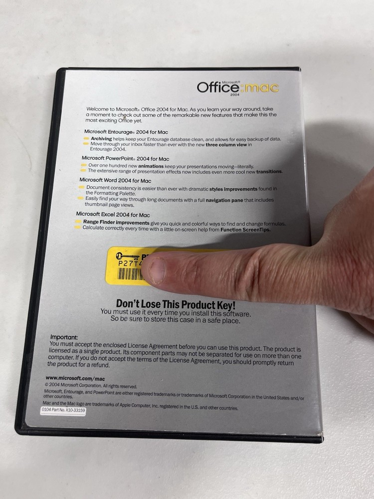 Microsoft Office Mac 2004 Word Powerpoint Excel with Product Key
