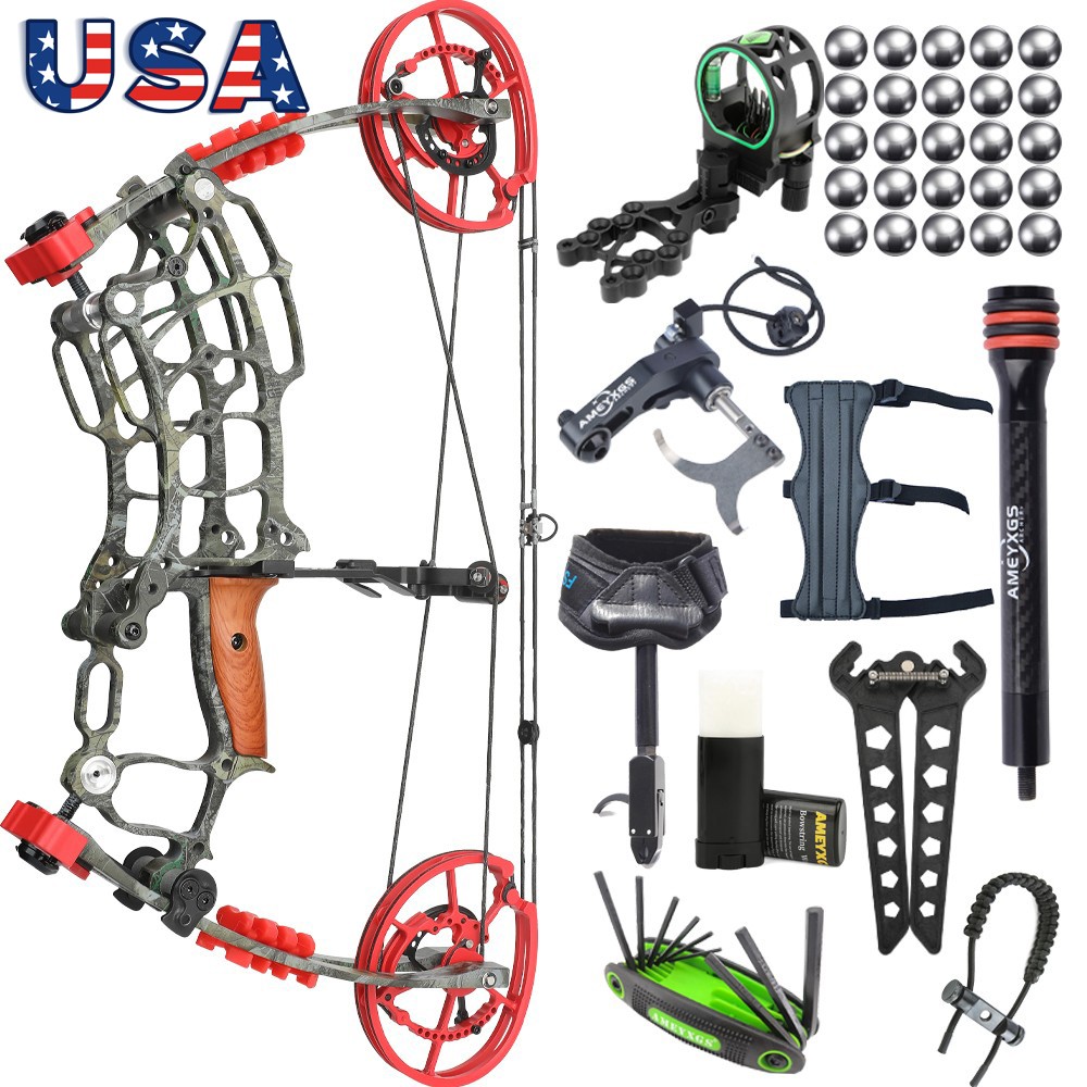 Archery Compound Bow Kit 30-60lbs  Dual-use Short Axis Hunting Target RHLH