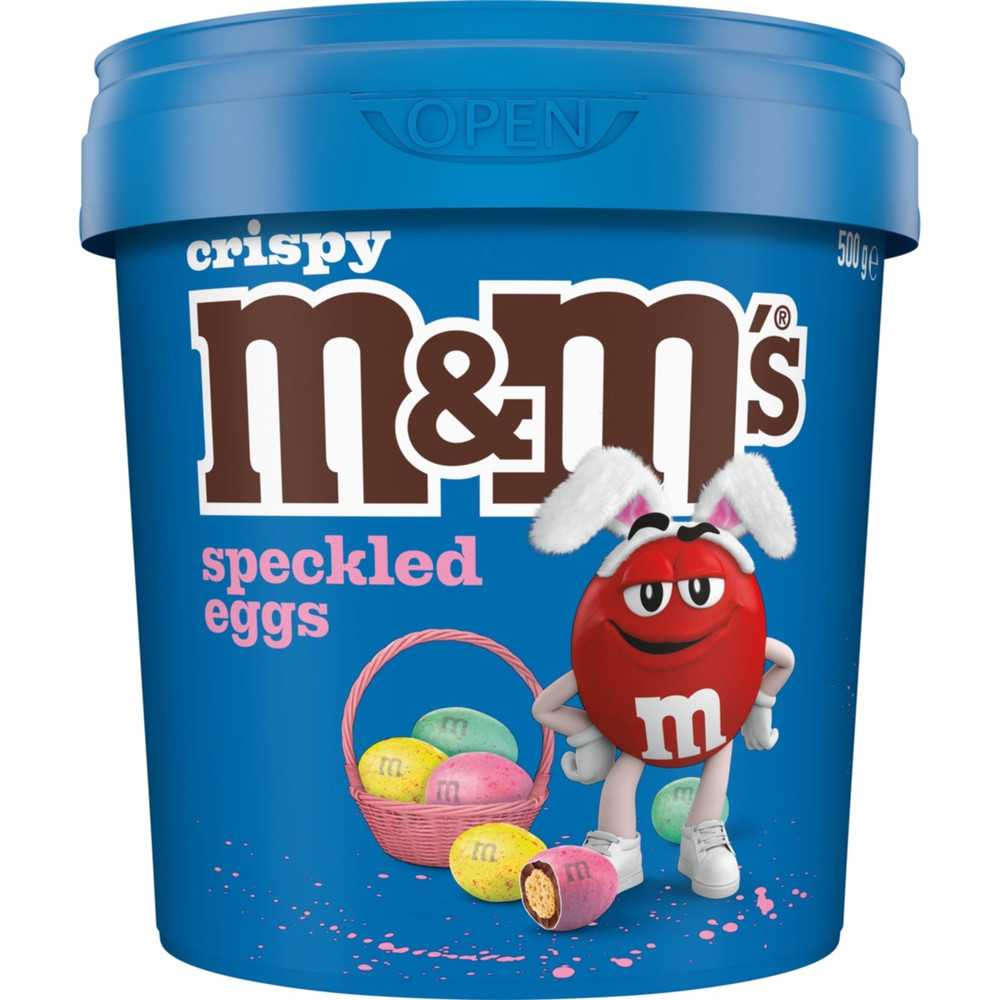 M&Ms Crispy Speckled Chocolate Easter Eggs Bucket 500g
