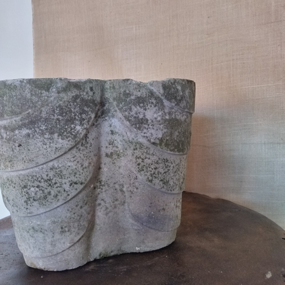 individual mid century cast stone planters