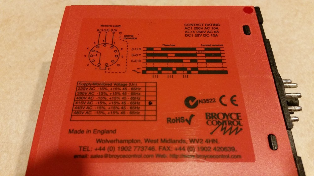 BROYCE CONTROL PHASE ASYMMETRY RELAY Type B1PA