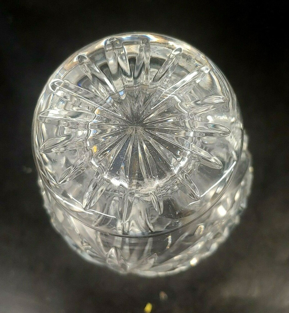 Vintage Crystal Sunray & Diamond Pattern Vase mABL