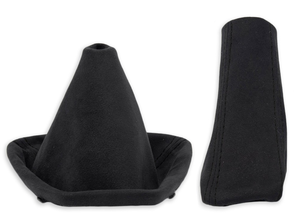 FOR BMW E90 E91 GEAR SHIFT + HANDBRAKE GAITER ALCANTARA STITCHING BLACK + FRAME
