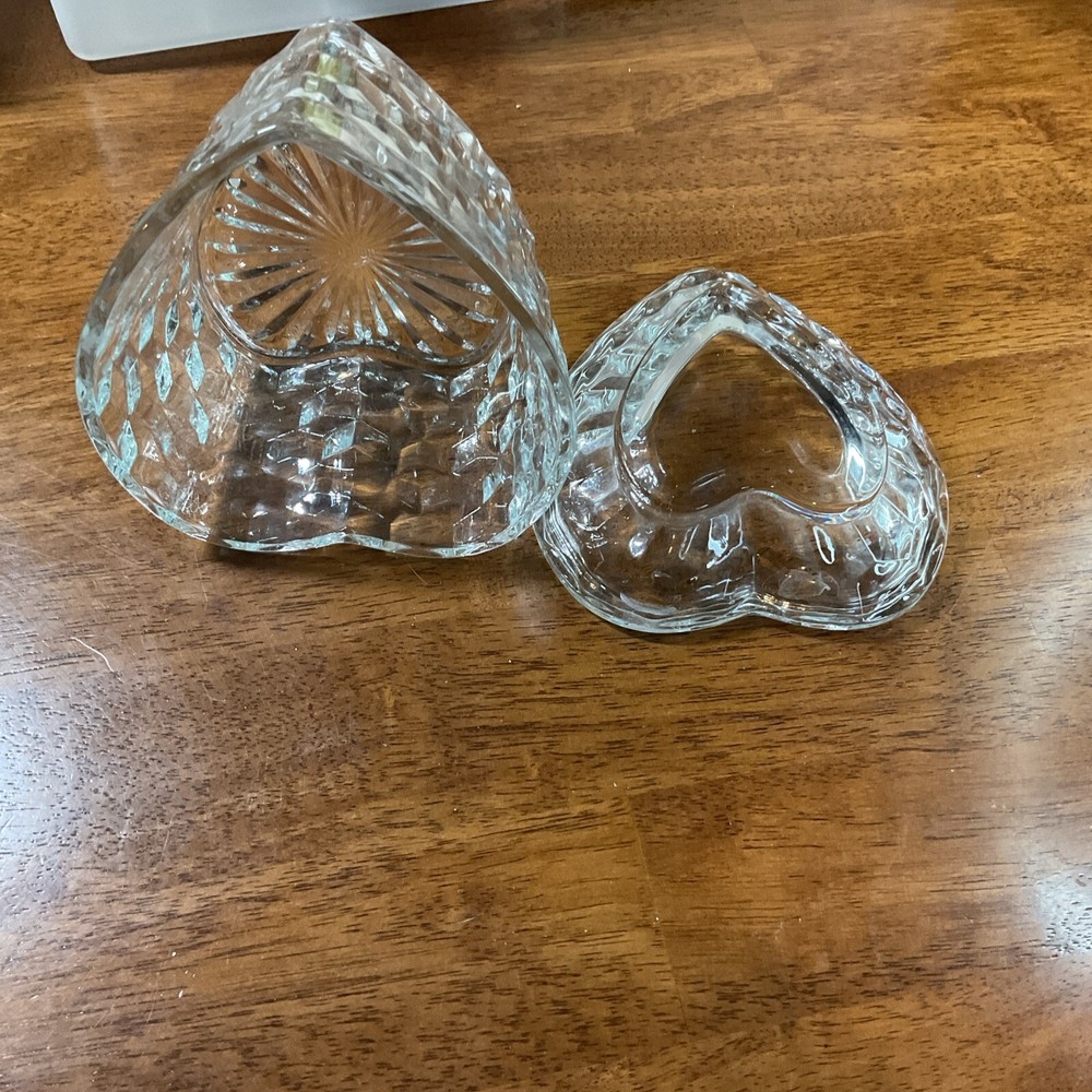 Glass Heart Shaped Candy Dish