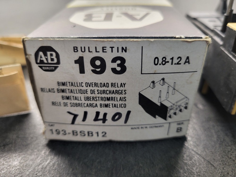 Allen Bradley #193-BSB12 Overload Relay.