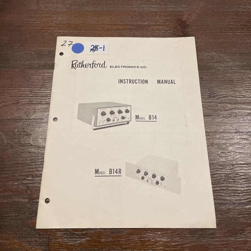 Rutherford Electronics Model B14/B14R Instruction Manual 1M/763