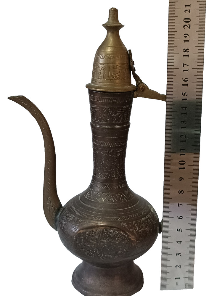 Vintage Solid Brass Dallah Tea Aftaba Water Ewer Pitcher 21cm