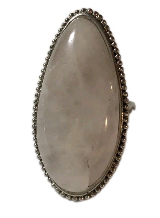 smoky amethyst ring, Oval Shape/ silver tone, size 8