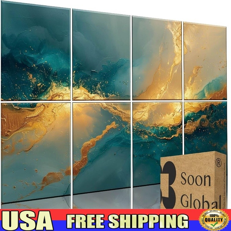 Soundproof Panels Artistic Design High Density Absorption Flame Resistant 8 Pack