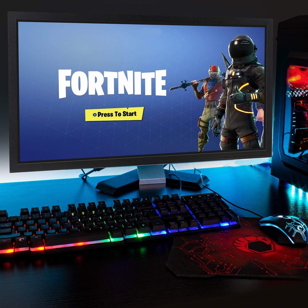 Gaming Keyboard and Mouse pad Headset, Wired LED Black