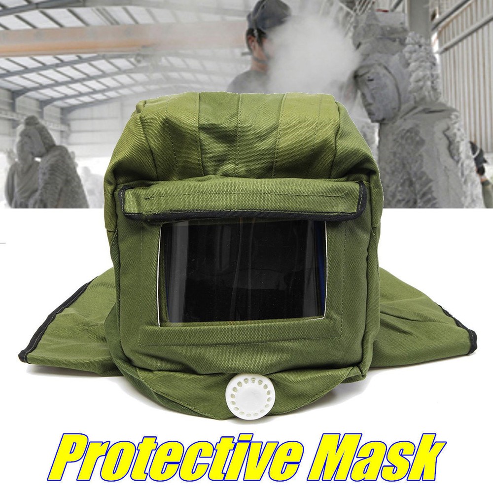 Sand Blasting Hood Blast Cap Anti Dust Wind Face Protector Sandblaster Helmet