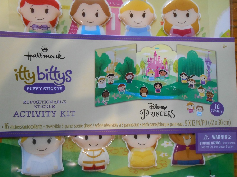 Hallmark Itty Bittys Puffy Sticky Repositionable Activity Kit - DISNEY PRINCESS