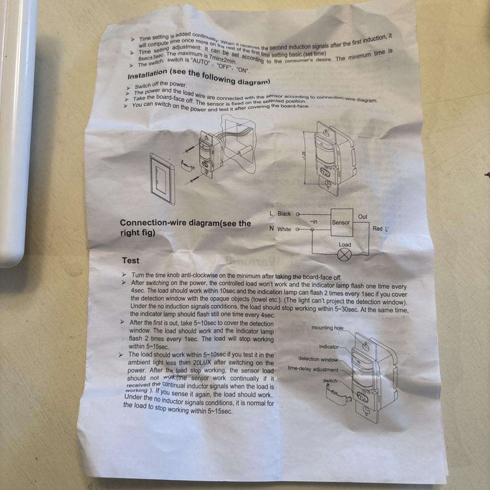 Automatic PIR Occupancy Motion Sensor Light Switch Auto On/Off Infrared -