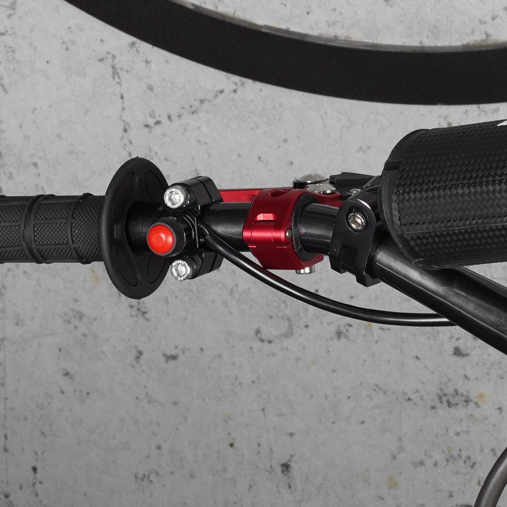 RUTU CNC Universal Motorcycle Engine Stop Start Kill Switch Button with Black