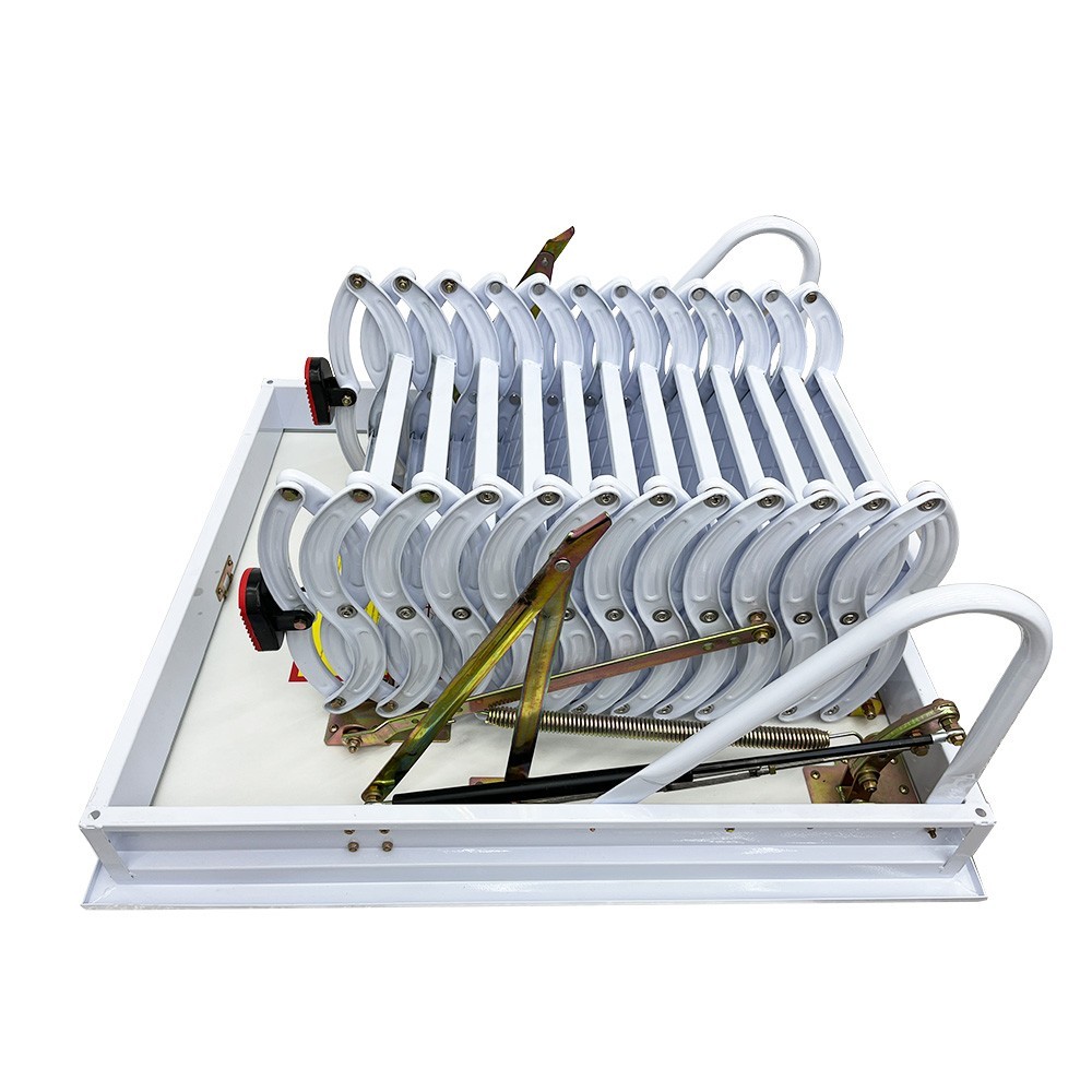 9.84ft White Attic Pull Down Ceiling Ladder 31.5'' x 35.43'' Folding Loft Ladder