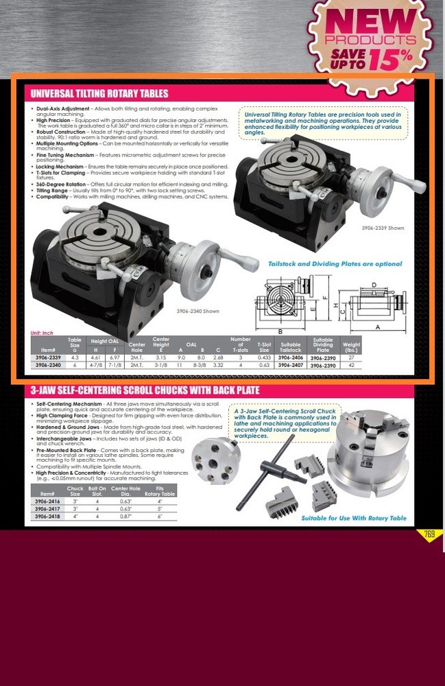HHIP 4.3" TILTING ROTARY TABLE (3906-2339)