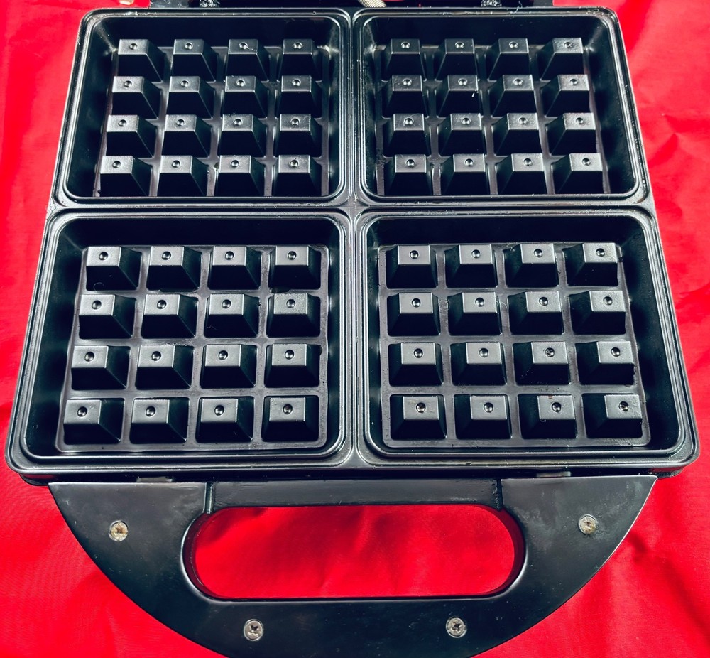 KRUPS TYPE 654 4-SLICE NONSTICK BELGIAN WAFFLE MAKER STAINLESS TESTED + CLEANED