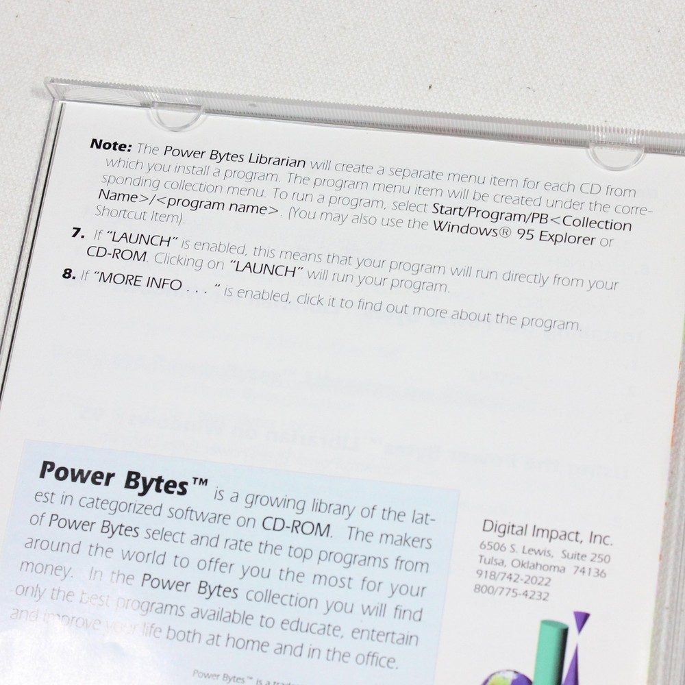Power Bytes: Drawing & Publishing (PC, 1996) Digital Impact, CD-ROM - Mint Disc