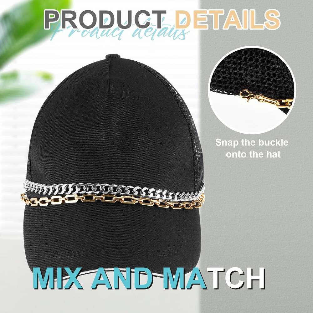 9-Piece Trucker Hat Chain Charms for Customizing Mesh Baseball Caps