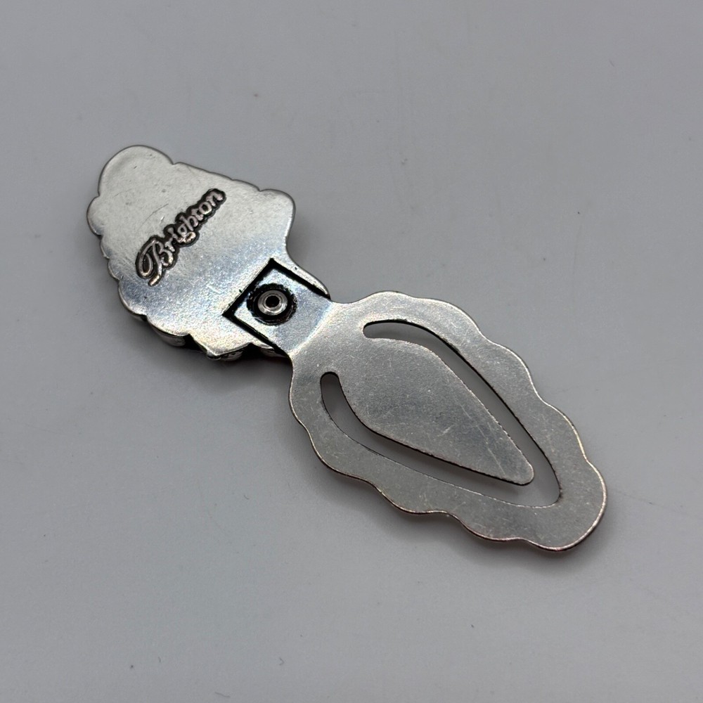Brighton Bookmark Leaf Scroll Silver Tone Metal