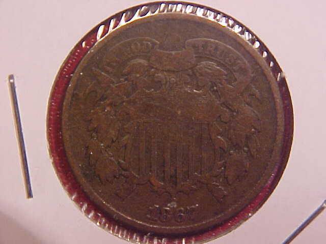 1867 P TWO CENT PIECE - VG - SEE PICS! - (N4263)