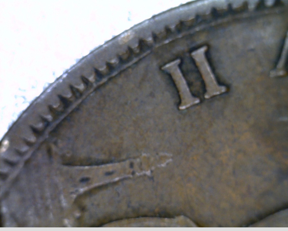 1861 F-277 HALF PENNY - BROKEN / WEAK LETTERING PLEASE READ - (BHP-080)