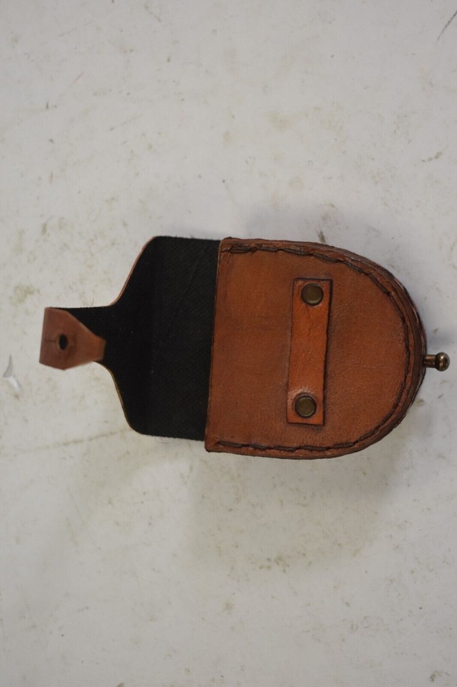 Portho Engraved Compass w Leather Holder Belt Loop Be Strong & Courageous
