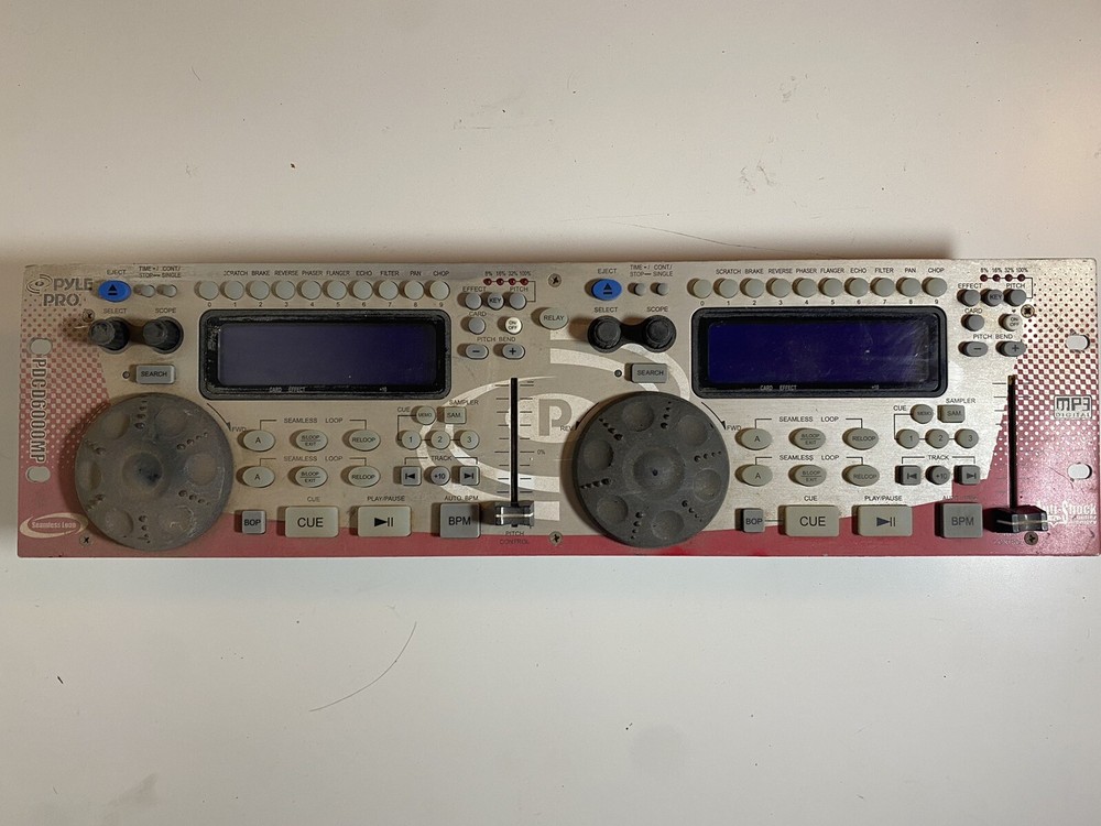 Pyle Pro PDCD6000MP Professional Dual MP3 CD Player Red UNTESTED! RARE