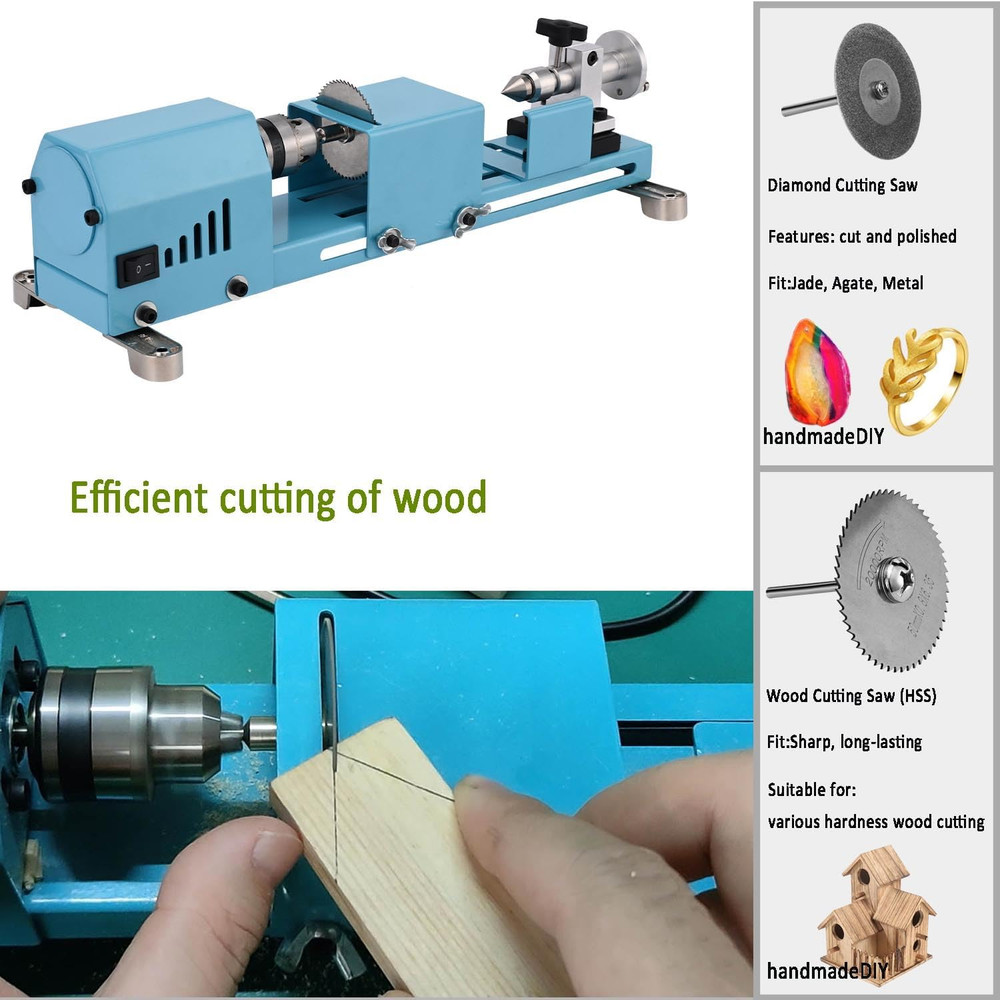 Mini Lathe Machine Multi-Purpose Lathe with Professional Tools Torno Para Madera
