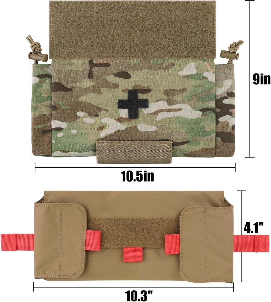 High Utility Tactical First Aid Dump Pouch - 3 Compartment Emergency Kit Bag