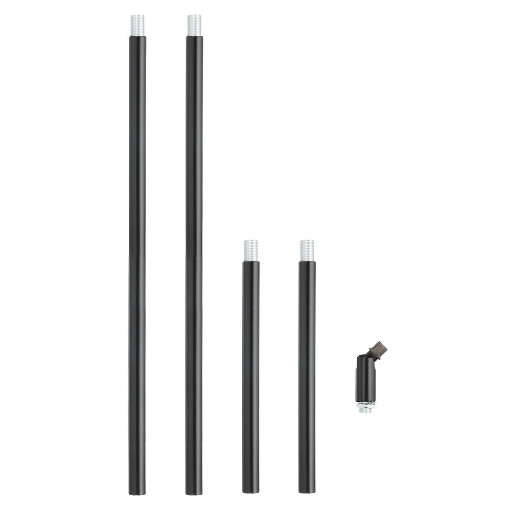 4 Set 6" and 12" M10 x 1mm Threaded Extension Rod with Accessory,Black