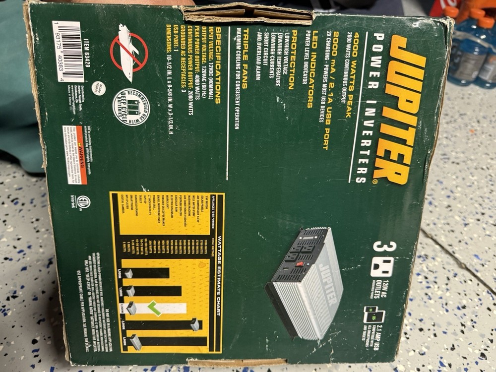 Jupiter 57333 2000W Modified Sine Wave Power Inverter