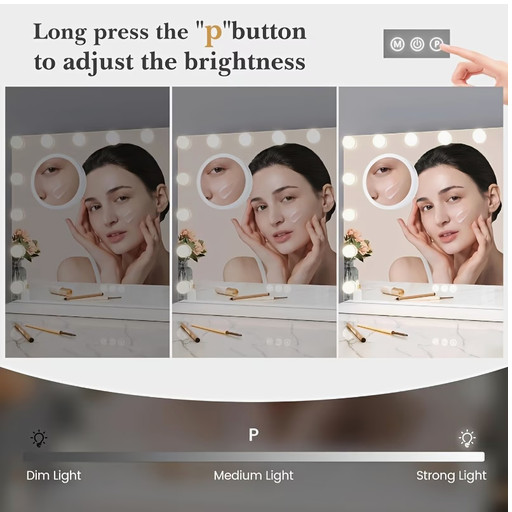 Premium LED Vanity Mirror 23x18 Touch Dimmable 3 Color USB Makeup Mirror