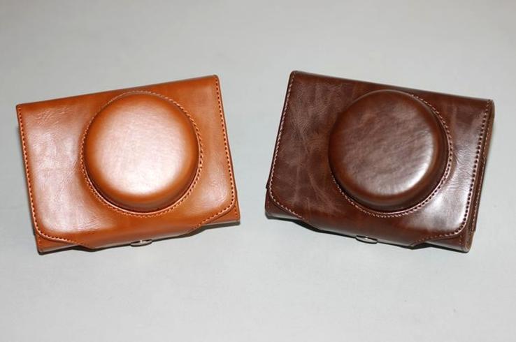 Leather Camera Case Bag Cover for Canon EOSM EOS M With 22mm Lens