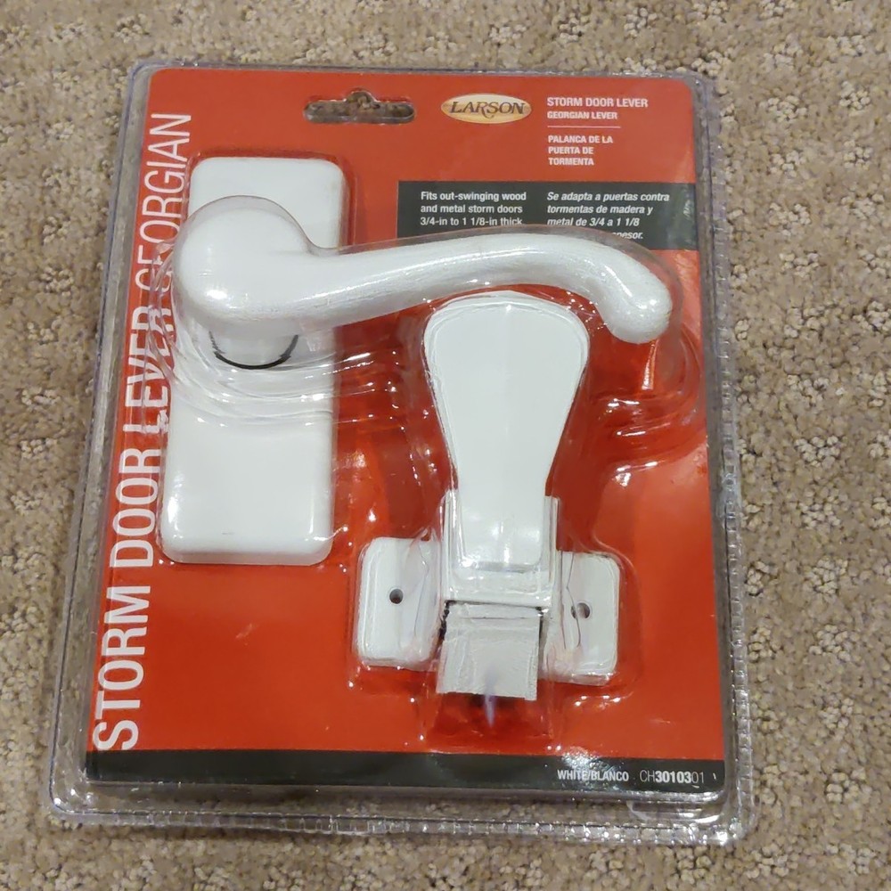 Larson Georgian/White Retrofit Handle With Decorative Finish Fits Multiple Doors