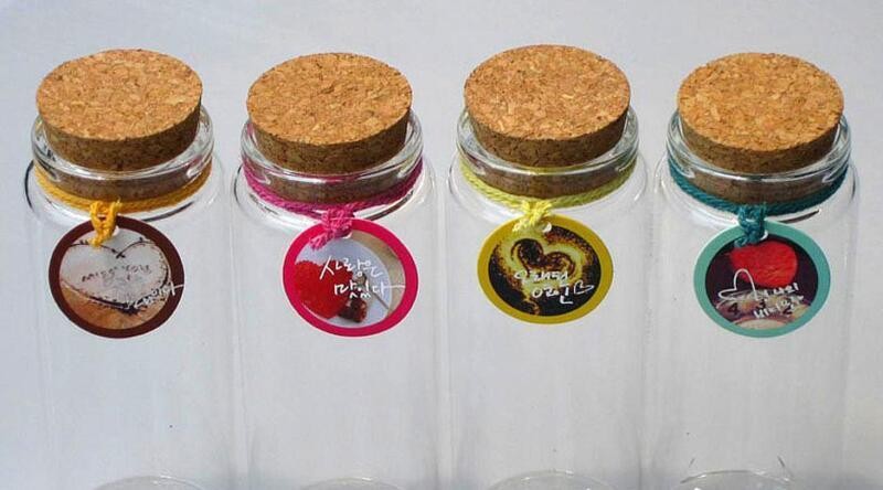 2pcs 50ml Empty Sample Vials Clear Glass Bottles with Corks Jars