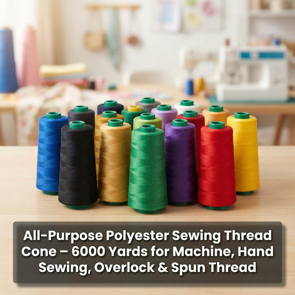 1 Pack of 6000 Yard Spools Sewing Thread All Purpose 100% Spun Polyester