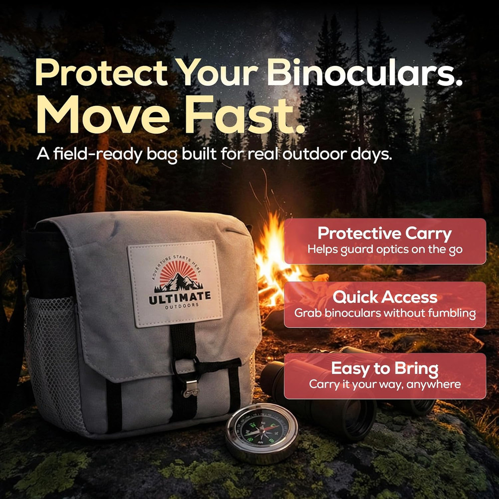 Binocular Harness Bag – Adjustable Chest Pack with Wide Opening, Zip Access, and