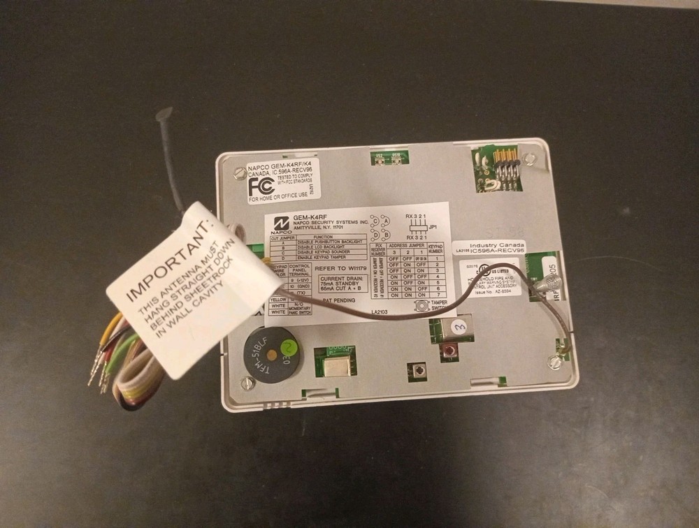 NAPCO GEMINI Security Keypad GEM-K4RF