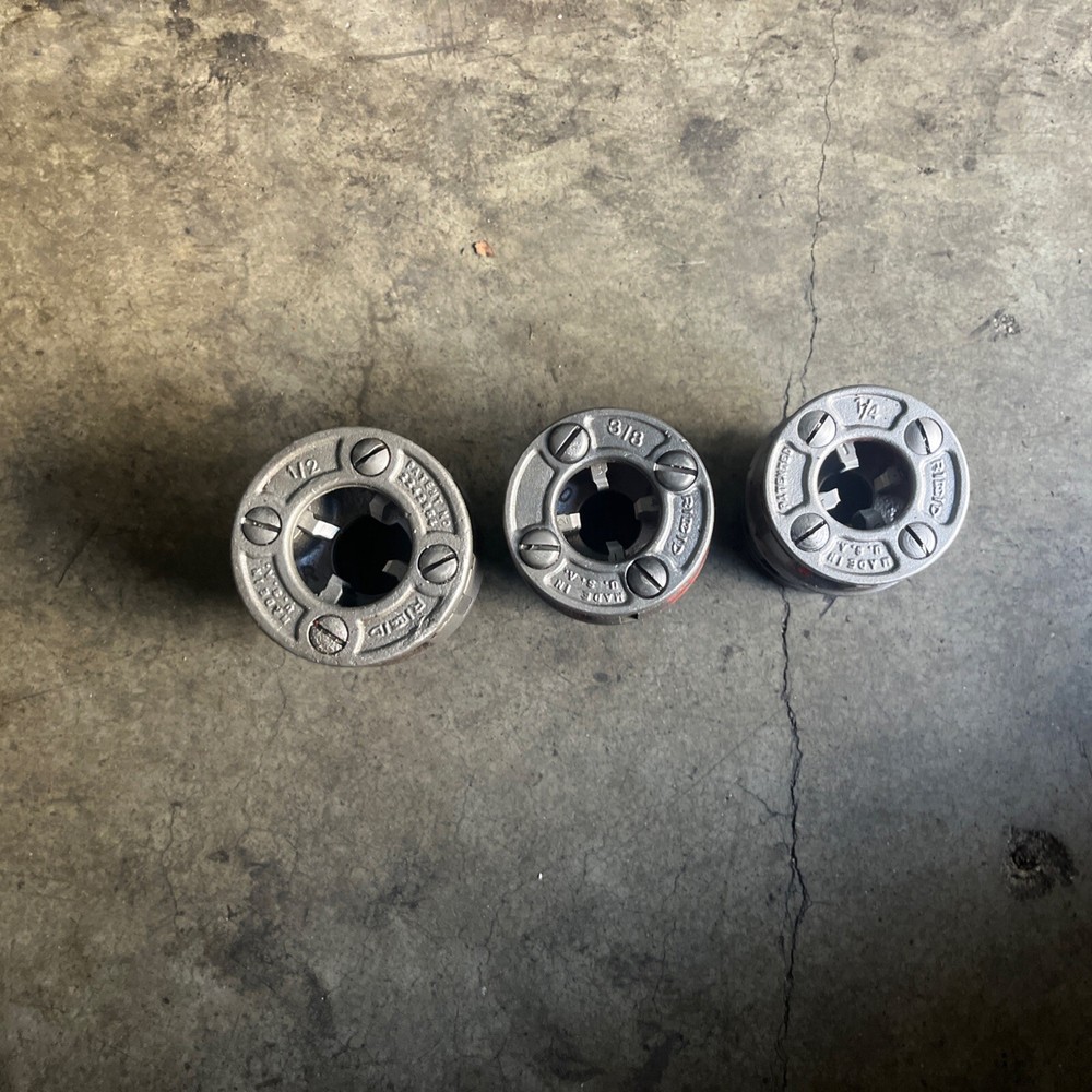 Ridgid 00-R old style pipe threader dies 3 Pc