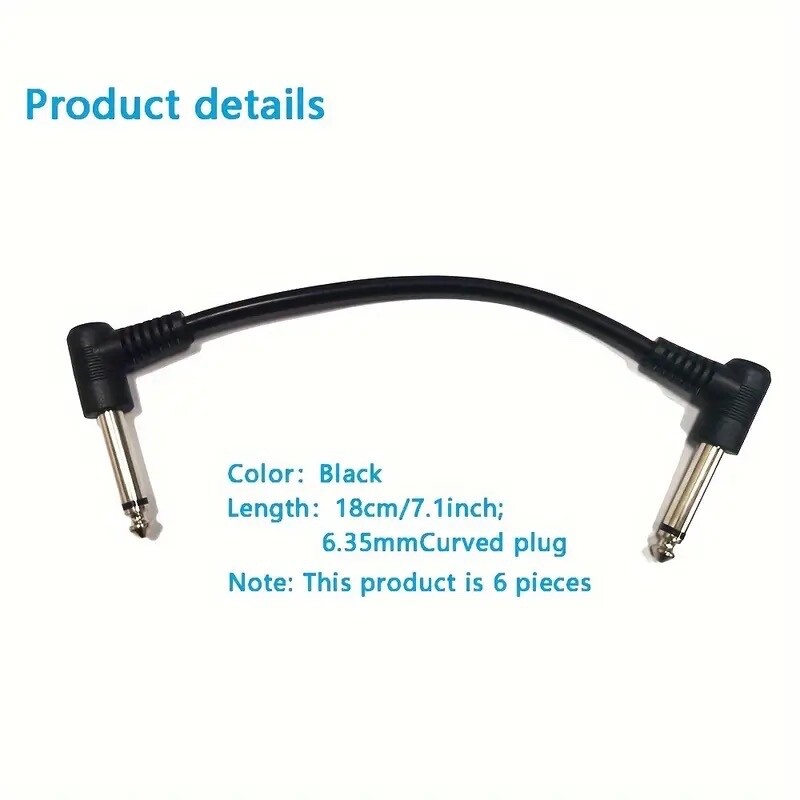 2 Pack Guitar Pedal Cable Effect Cable Low Noise Shielded Cable Leads