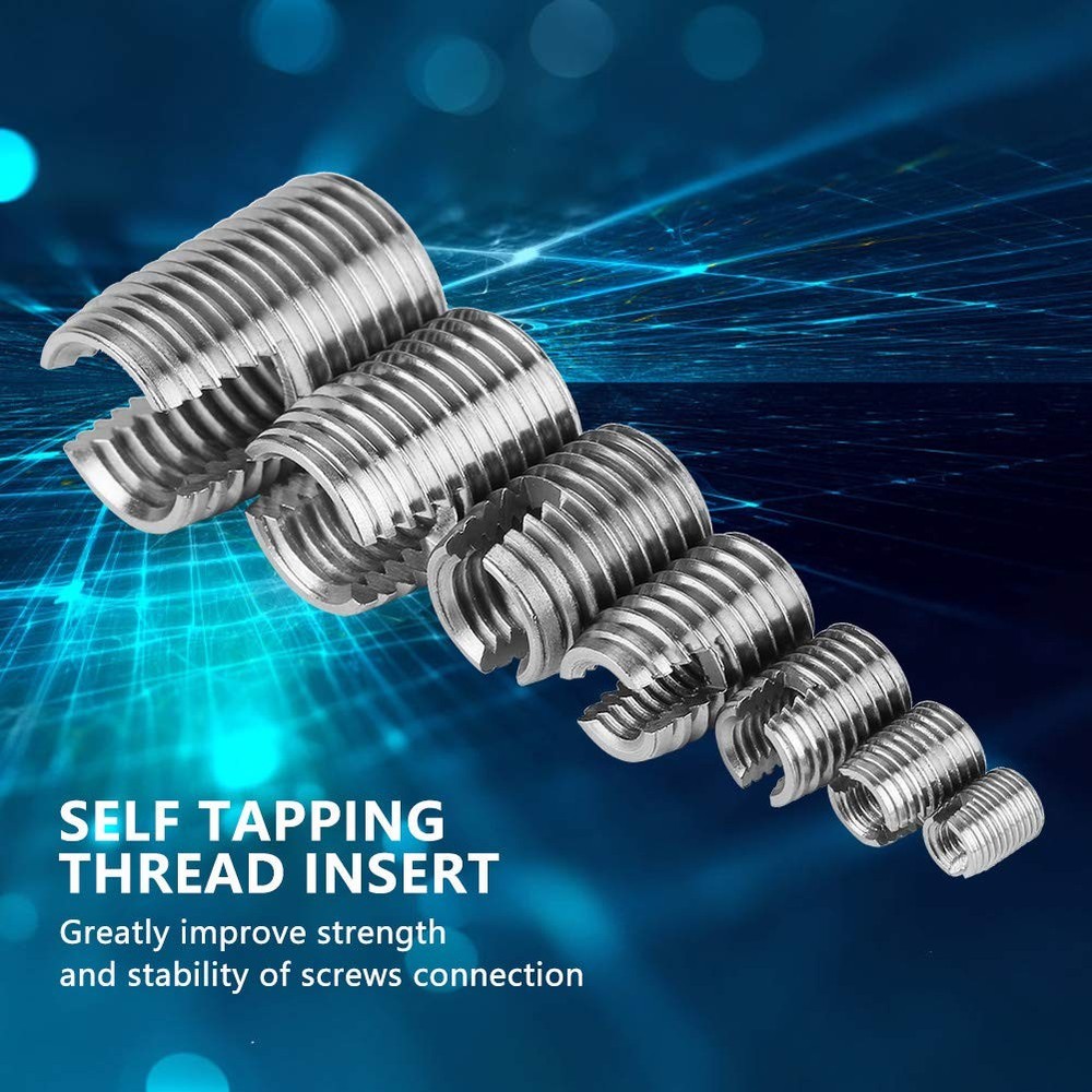 50Pcs Stainless Steel Inner Thread Self Tapping Thread Inserts Set Reinforce ...