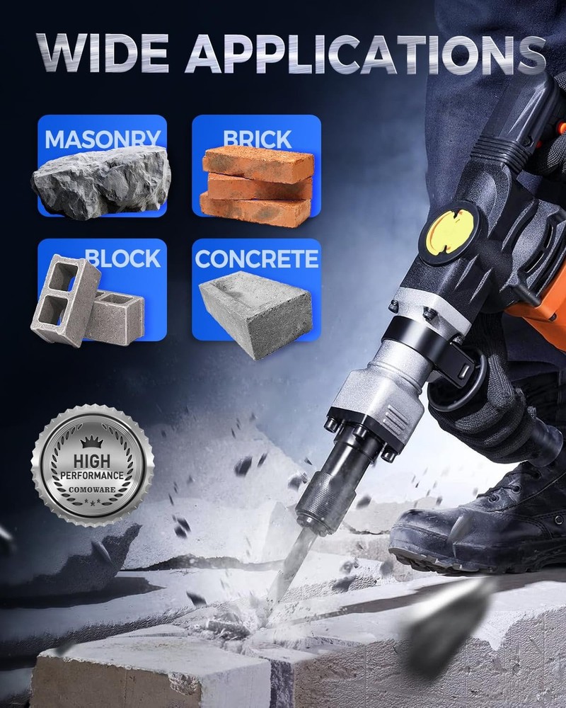 COMOWARE Chisel Set with SDS Plus Shanks, 6Pcs SDS Plus Chisels include Tile ...