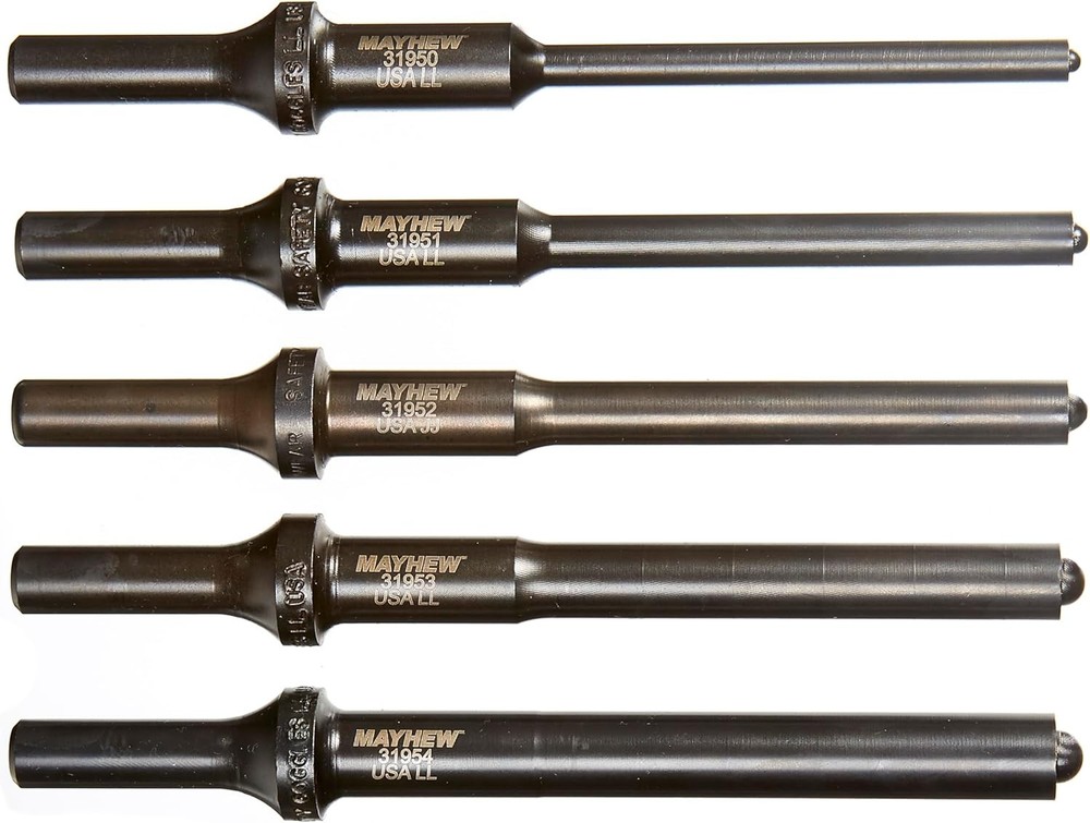 Mayhew Tools 32020 Pneumatic Roll Pin Punch, 5-Piece Set