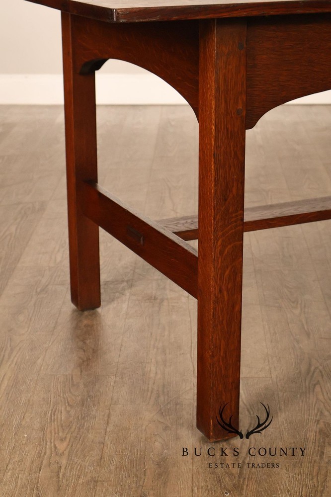 Antique L. & J.G. Stickley Mission Oak Library Table