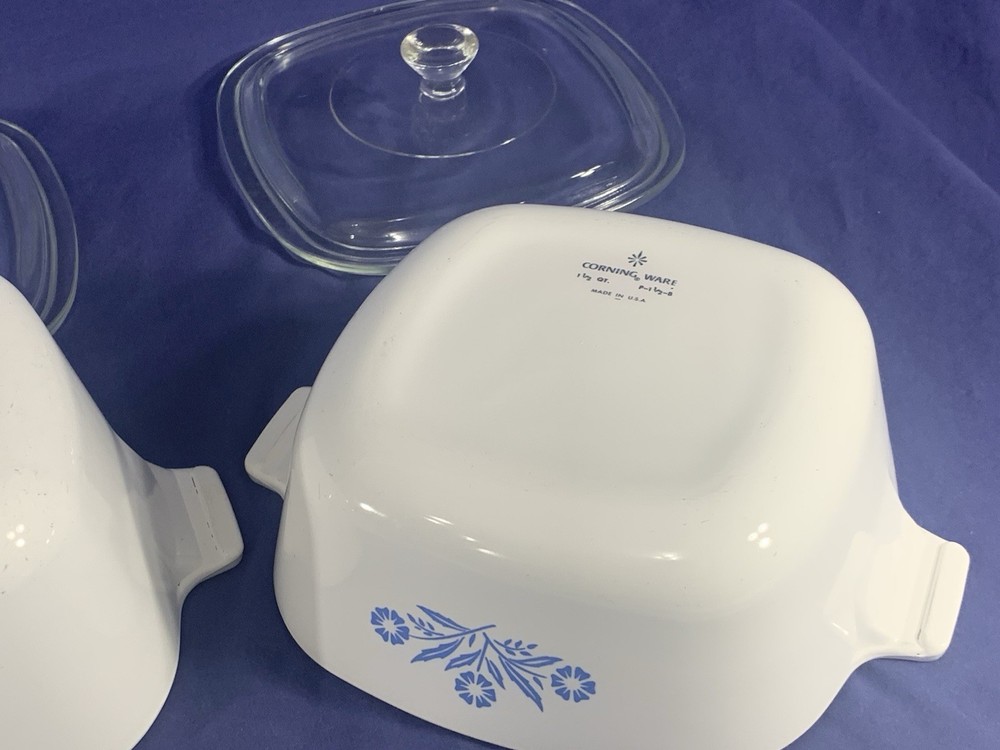 CorningWare Cornflower Blue Bread Baking Loaf Pan + Casserole Dish MADE IN USA