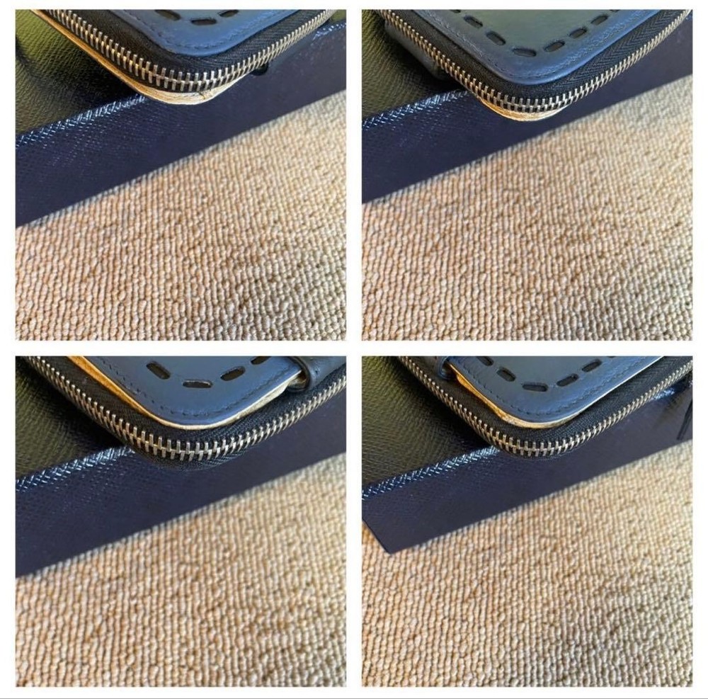 Rare PRADA Bi-Fold Wallet Bicolor Navy Stitch