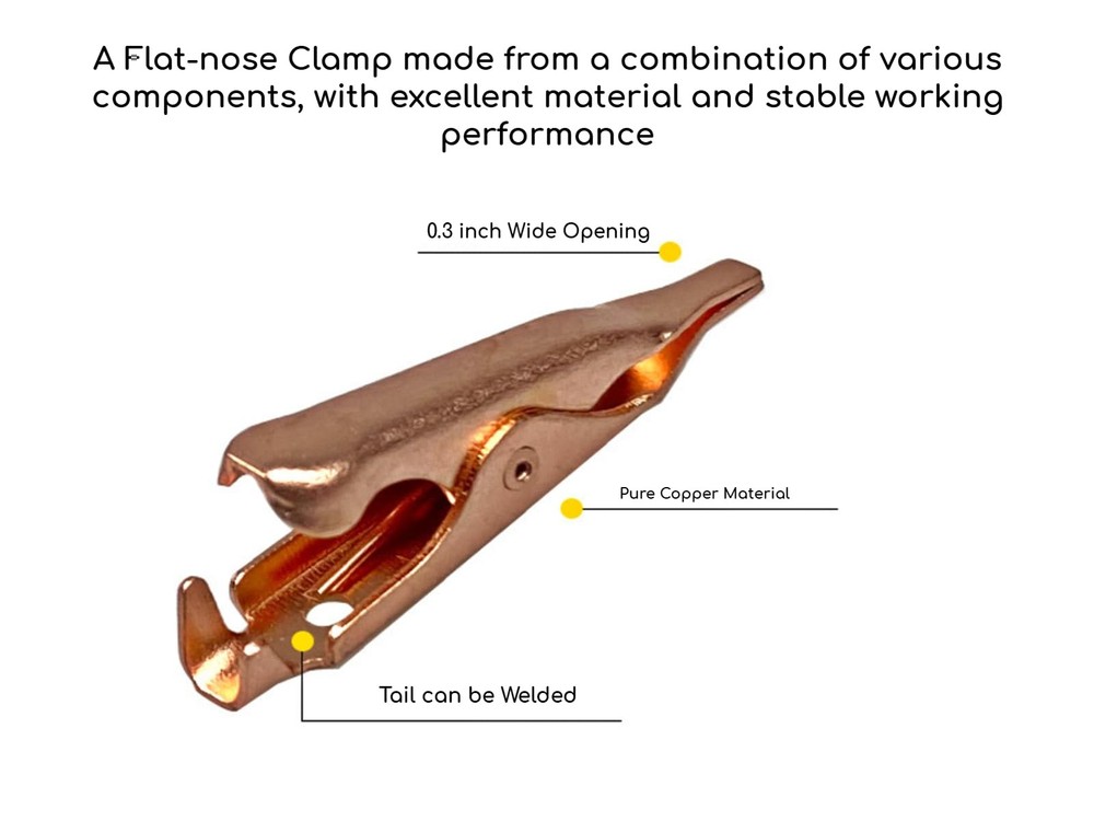 Pack of 50 Micro Toothless Flat Alligator Test Copper Clips Prototyping Solde